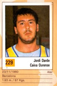 Basket 90 ACB. Jordi Dardé (Caixa Ourense). Ediciones Panini. 📸: Grupo de Facebook Nuestros.