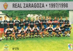 Las fichas de la Liga 97-98. Nº 275. Plantilla (Real Zaragoza). Editorial Mundicromo.