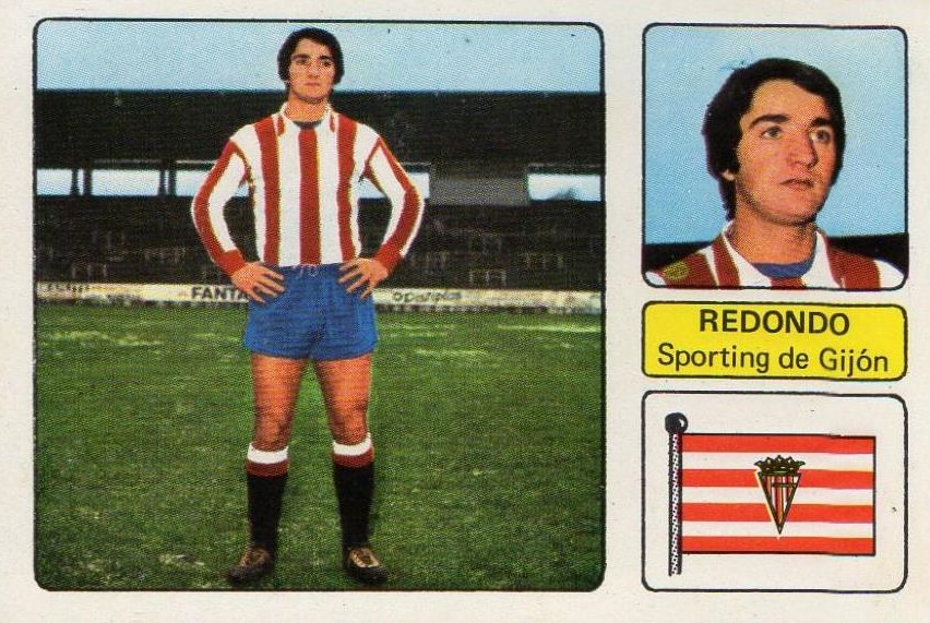 Liga 73-74. Redondo (Real Sporting de Gijón). Editorial Fher. 📸: Juan Álvarez.