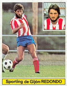 Liga 81-82. Redondo (Sporting de Gijón). Ediciones Este. 📸: Toni Izaro.