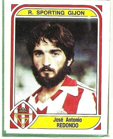 Liga 83-84. Redondo (Real Sporting de Gijón). Editorial Panini. 📸: Antonio Fernández.
