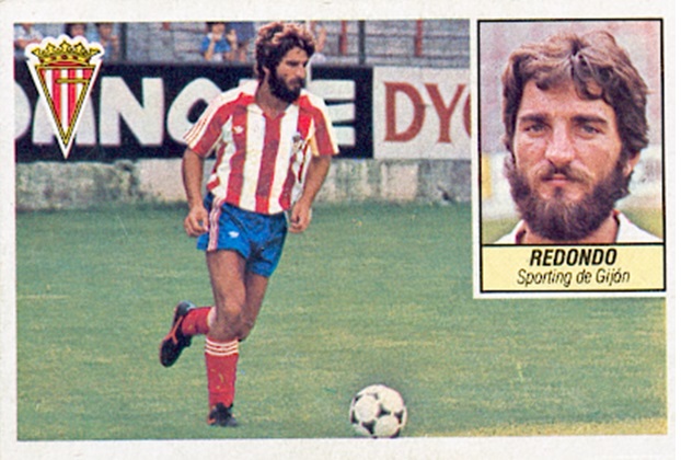 Liga 84-85. Redondo (Sporting de Gijón). Ediciones Este. 📸: Toni Izaro.
