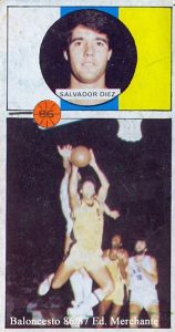 Baloncesto 86-87. Salva Diez (Cajacanarias). Editorial J. Merchante, 📸: Grupo de Facebook Nuestros álbumes de cromos.
