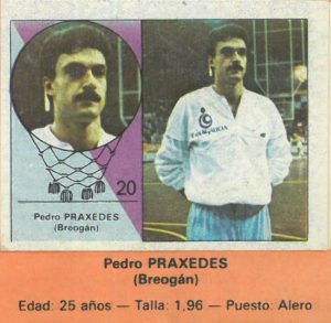 Campeonato Baloncesto Liga 1984-1985. Pere Práxedes (Breogán). Ediciones J. Merchante - Clesa. 📸: Emilio Rodríguez Bravo.
