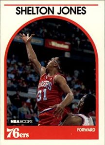 Cromos 1989 - 1990. Shelton Jones (Philadelphia 76ers). NBA Hoops. 📸: Ramón Rodriguez Blázquez.