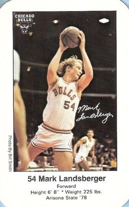 NBA 1979-80. Mark Landsberger (Chicago Bulls). Kiwanis Cue Cards. 📸: Benito López Plaza.