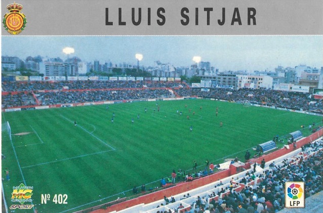 Las fichas de la Liga 97-98. Nº 402. Estadio Lluis Sitjar (R.C.D. Mallorca). Editorial Mundicromo.