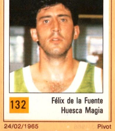 Basket 90 ACB. Félix de la Fuente (Magia Huesca). Ediciones Panini. 📸: Grupo de Facebook Nuestros álbumes de cromos.
