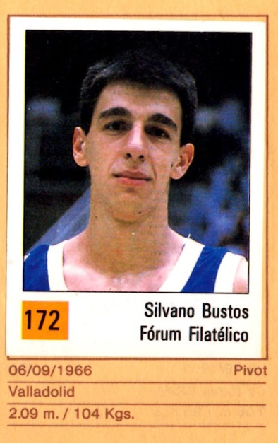 Basket 90 ACB. Silvano Bustos (Fórum Filatélico). Ediciones Panini. 📸: Grupo de Facebook Nuestros álbumes de cromos.