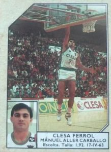 Baloncesto 1988-89. Manuel Aller (Clesa Ferrol). Editorial J. Merchante. 📸: Fernando Cardona.