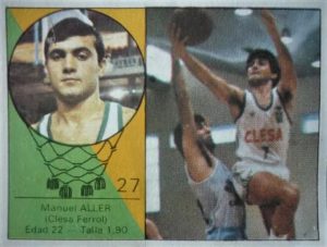 Campeonato Baloncesto Liga 1985-1986. Manuel Aller (Clesa Ferrol). Ediciones J. Merchante – Clesa. 📸: Mario Minguez.