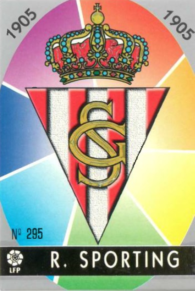 Las fichas de la Liga 97-98. Nº 295. Escudo (Real Sporting de Gijón). Editorial Mundicromo.