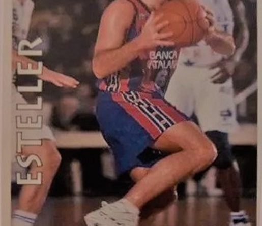 Liga ACB 1996-97. Roger Esteller (F.C. Barcelona). Editorial Mundicromo. 📸: Pablo Ruiz Arias.