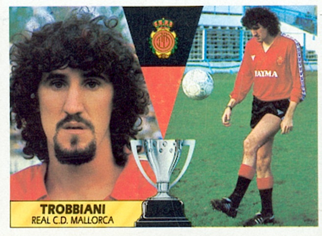 Liga 87-88. Trobbiani (R.C.D. Mallorca). Ediciones Este. 📸: Toni Izaro.