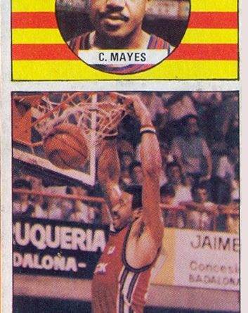 Baloncesto 1986-87. Clyde Mayes (TDK Manresa). Editorial J. Merchante. 📸: Grupo de Facebook Nuestros Álbumes de Cromos.