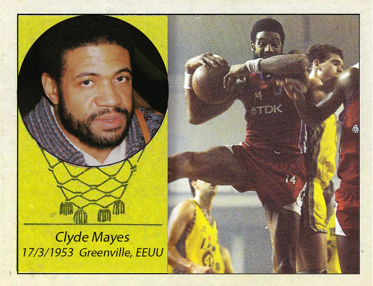 Clyde Mayes (TDK Manresa) Fotografía Cromo-Montaje del Grupo de Facebook Nuestros álbumes de cromos