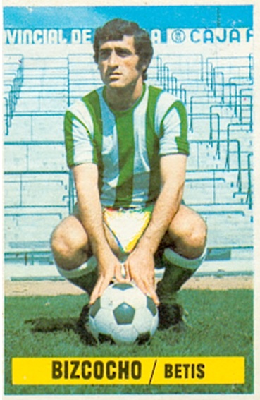 Liga 74-75. Bizcocho (Real Betis). Ediciones Este. 📸: Toni Izaro.