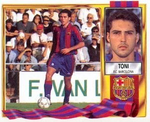 Liga 95-96. Toni Velamazán (F.C. Barcelona). Ediciones Este. 📸: Toni Izaro.