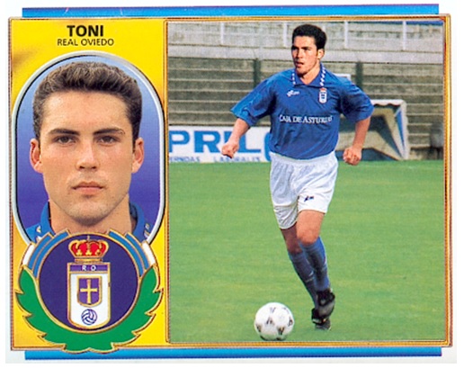 Liga 96-97. Toni Velamazán (Real Oviedo). Ediciones Este. 📸: Toni Izaro.