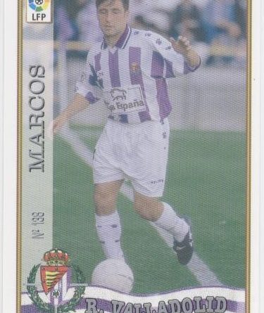 Las fichas de la Liga 97-98. Nº 138. Marcos (Real Valladolid). Editorial Mundicromo.