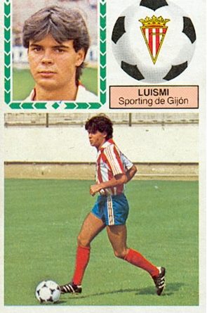 Liga 83-84. Luismi (Sporting de Gijón). Fichaje 35. Ediciones Este. 📸: Toni Izaro.