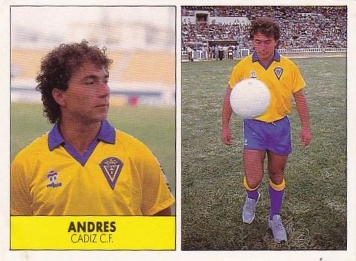 Liga 87-88. Andrés (Cádiz C.F.). Editorial Festival. 📸: Juan Gutierrez Hurtado.