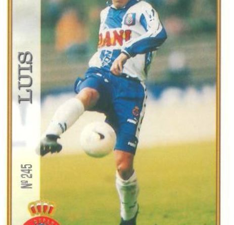 Las fichas de la Liga 97-98. Nº 245. Luis (R.C.D. Espanyol). Editorial Mundicromo.