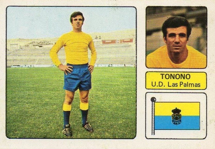 Liga 1973-74. Tonono (U.D. Las Palmas). Editorial Fher. 📸: Juan Álvarez.