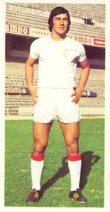 Liga 75-76. Juanito (Sevilla F.C.). Ediciones Este. 📸: Toni Izaro.