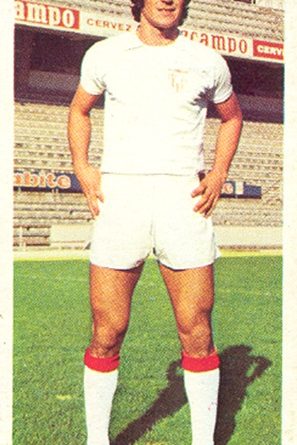 Liga 75-76. Juanito (Sevilla F.C.). Ediciones Este. 📸: Toni Izaro.