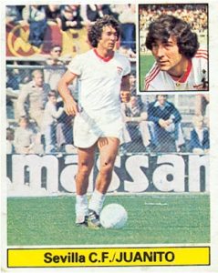 Liga 81-82. Juanito (Sevilla F.C.). Ediciones Este. 📸: Toni Izaro.