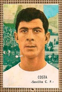 1966-67. Costas (Sevilla F. C.). Editorial Disgra. 📸: Grupo de Facebook Nuestros álbumes de cromos.