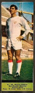 1967-68. Costas (Sevilla F. C.). Editorial Bruguera. 📸: Grupo de Facebook Nuestros álbumes de cromos.