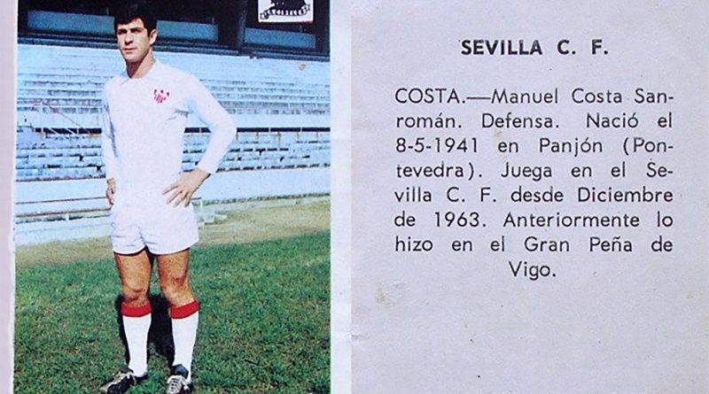 Fútbol 1969-70. Costas (Sevilla F. C.). Editorial Fher. 📸: Grupo de Facebook Nuestros álbumes de cromos.