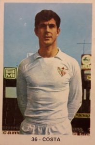 Fútbol 1971. Costas (Sevilla F. C.). Editorial Ruiz Romero. 📸: Grupo de Facebook Nuestros álbumes de cromos.