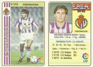 Liga 94-95. Cidoncha (Real Valladolid). Editorial Mundicromo. 📸: Juan Moreno Caballero.