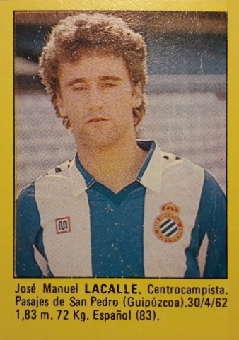 Super Fútbol 84. Lacalle (R.C.D. Español). Super Cromos Rollán. 📸: Andrés Muñoz Pereira.