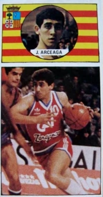 Baloncesto 1986-87. José Ángel Arcega (CAI Zaragoza). Editorial J. Merchante. 📸: Raúl López Infantes.