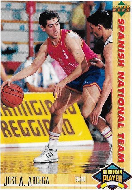 Basketball Card 1991 - 1992. José Ángel Arcega (España). Upper Deck. 📸: Emilio Rodríguez Bravo.