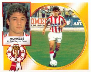 Liga 94-95. Morales (Real Sporting de Gijón). Ediciones Este. 📸: Toni Izaro.