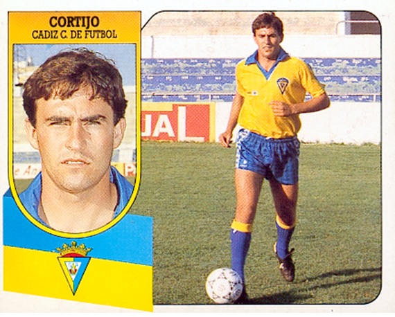 Liga 91-92. Cortijo (Cádiz C. F.). Baja. Ediciones Este. 📸: Toni Izaro.