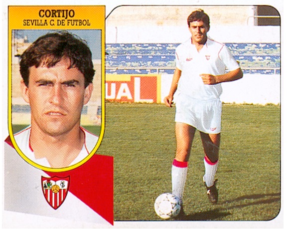 Liga 91-92. Cortijo (Sevilla F. C.). Fichaje Nº 18. Ediciones Este. 📸: Toni Izaro.