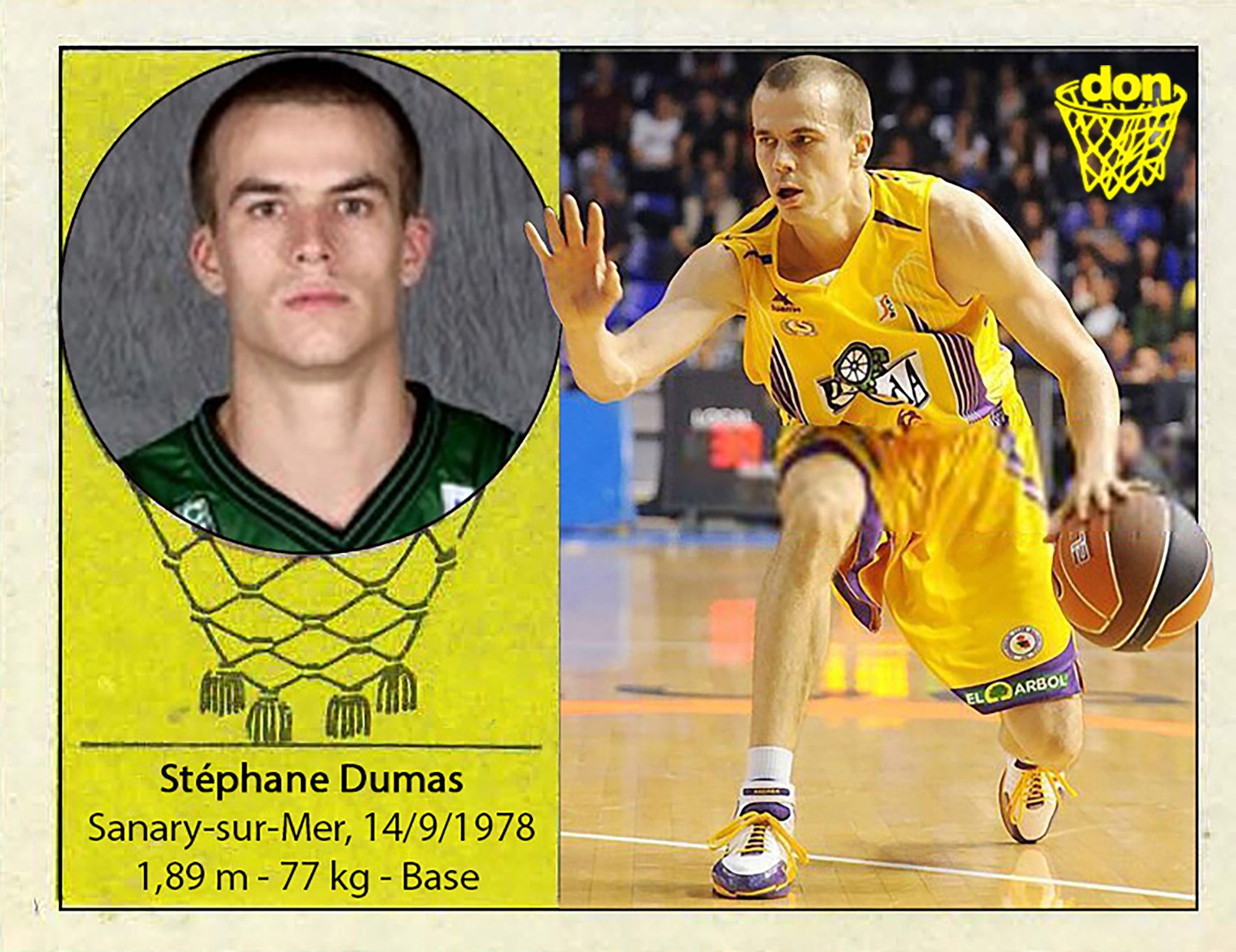 Stephane Dumas (C. B. Valladolid). 📸: Cromo-Montaje del Grupo de Facebook Don basket.