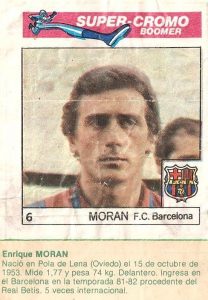 Super Cromos Los Mejores del Mundo. (1981). Morán (F. C. Barcelona). Chicle Fútbol Boomer.