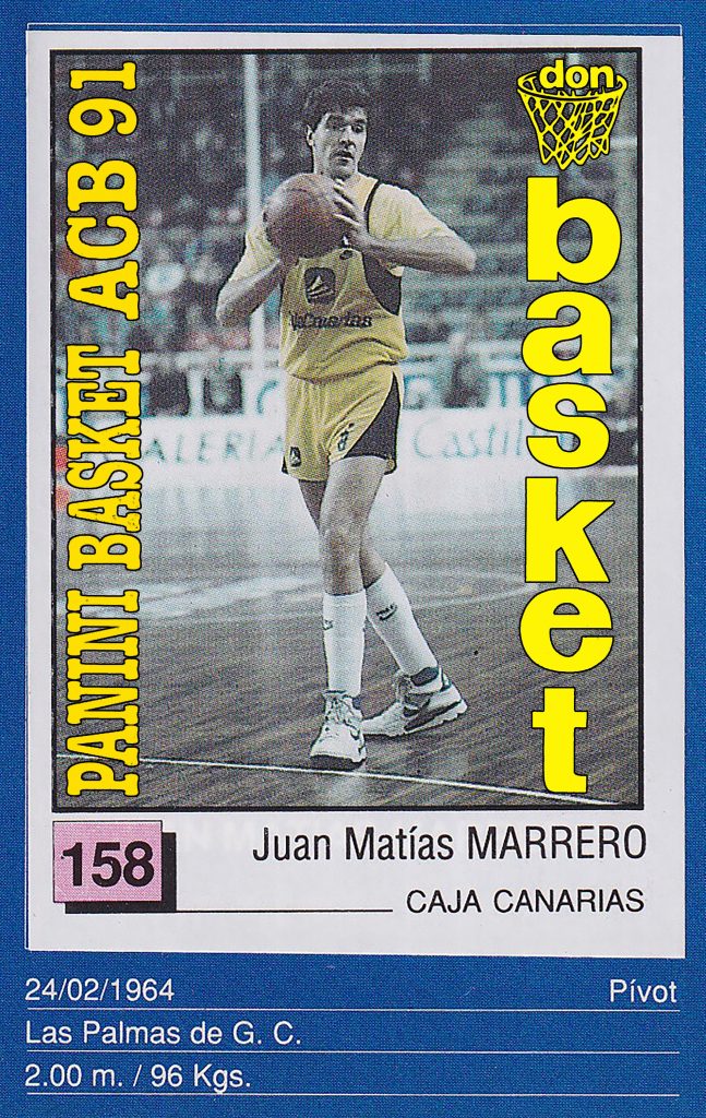 Basket ACB 91. Matías Marrero (Cajacanarias). Editorial Panini. 📸: Grupo de Facebook Nuestros Álbumes de Cromos.
