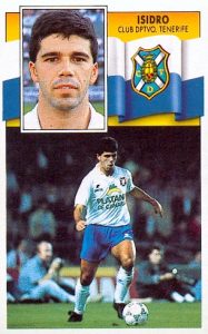 Liga 90-91. Isidro (C. D. Tenerife). Ediciones Este. 📸: Toni Izaro.