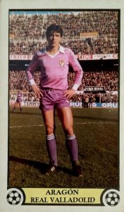 Aragón (Real Valladolid). 📸: Cromo-Montaje de Miguel Jorge Plaza Blanco.