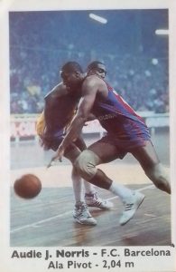 Basket Cromos 88-89. Audie Norris (F. C. Barcelona) Editorial J. Merchante – Bollycao. 📸: Raúl Sanabria.