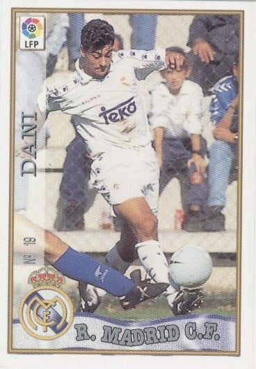 Las fichas de la Liga 97-98. N.º 19. Dani (Real Madrid C. F.). Editorial Mundicromo.