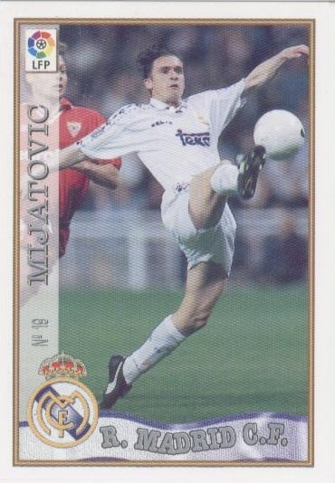 Las fichas de la Liga 97-98. N.º 19. Mijatovic (Real Madrid C. F.). Editorial Mundicromo.